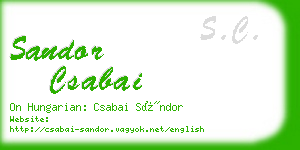sandor csabai business card